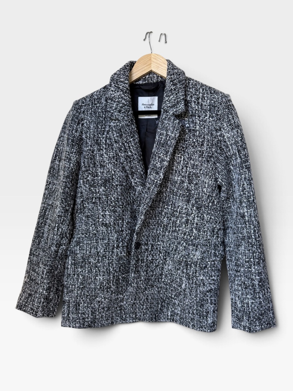 NEW Abercrombie Oversized Tweed Blazer Black and White size M